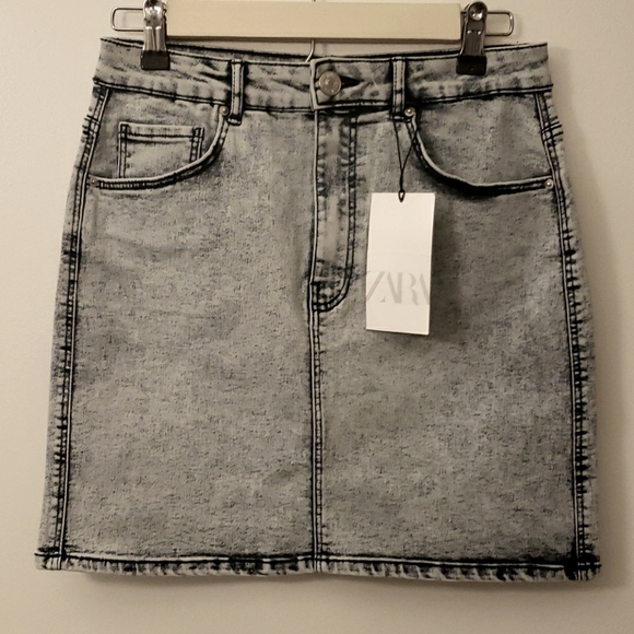 Zara Washed Effect Mini Skirt - Picture 3 of 7